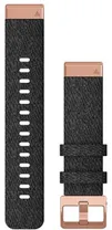 Armband Garmin Quickfit 20 nylon svart/roséguld