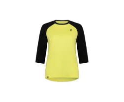 Cykeltröja Mons Royale Tarn Merino Shift Raglan 3/4 Dam Svart/Gul