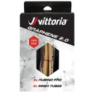 Cykeldäck Vittoria Rubino Pro G2 2-st däck + 2-st slangar 25-622 (700x25) skinwall/svart