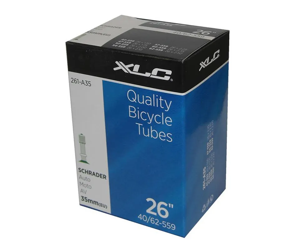 Tubo Interno Bici XLC VT-A26 &ndash; 26 Pollici, Valvola Schrader 33mm, Per MTB E City Bike (Nero)