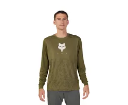Cykeltröja Fox Ranger Tru Dri LS Grön