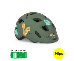Cykelhjälm Barn Met Hooray MIPS Grönt Spänne green forest