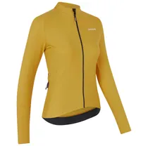 GripGrab PACR långärmad flossad cykeltröja dam Mustard Yellow 