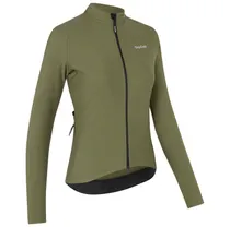 GripGrab PACR långärmad flossad cykeltröja dam Olive Green 
