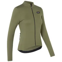 GripGrab EXPLR Merinotech långärmad flossad cykeltröja dam Olive Green 
