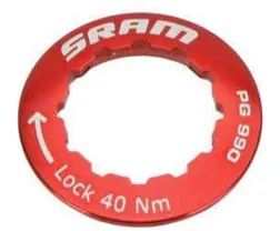 Låsring SRAM för PG-990/PG-970 DH kassett stål för 11T röd