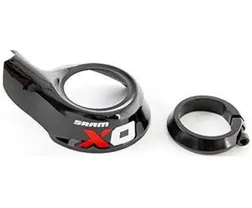 T&auml;cklock och klamma SRAM X0 grip shift v&auml;xelreglage h&ouml;ger svart/r&ouml;d