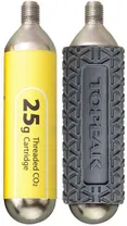 Kolsyrepatron Topeak gängad 25 gram 2-pack + 1 silikonskydd