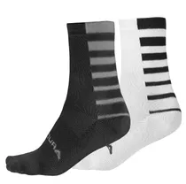 Strumpor Endura Coolmax Stripe Socks Twin Pack Svart