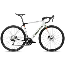 EL-Racer Orbea Gain M30 White Chic-Metallic Green Artichoke Gloss