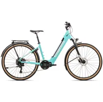 Elcykel Crosshybrid Rock Machine Crossride INT e425 Lady Touring Mintgrön
