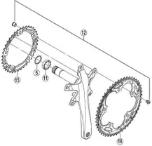 Eturatas Shimano Sora Fc3403 130 Bcd 3 x 9-vaihteinen 39T