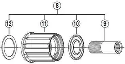 Frihjulsbody FH-M665 inkl. bricka och bult