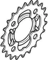 Drev Shimano FC-M391/430 64 bcd 9 växlar 22T svart