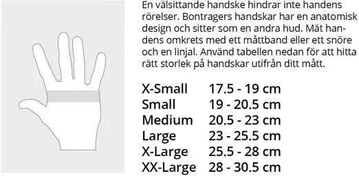 Storleksguide Bontrager handskar