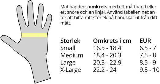 Storleksguide Pearl Izumi handskar