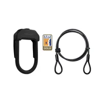 Bygell&aring;s HIPLOK DX Plus U-lock med 200 cm vajer SSF-Godk&auml;nt Svart