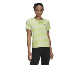 Adidas L&ouml;partr&ouml;ja Rn Fast Aop T-Shirt Almost Lime/Pulse Lime Dam