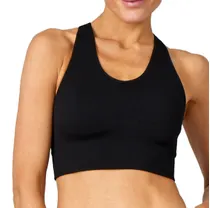 Purelime Sport-BH Seamless Rib Bra Top dam Black