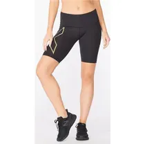 Löparbyxor 2XU Light Speed Mid-Rise Compression Shorts Dam Black/Gold Reflective 