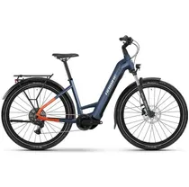 Elcykel hybrid Haibike Trekking 4 Low Blue/Orange/Silver Glossy