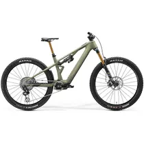 El MTB Merida eOne-Sixty SL 10K Silk Anaconda Green/Brown Dots