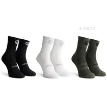 Cykelstrumpor Rogelli Core Cycling Socks 3-Pack Black/White/Armygreen