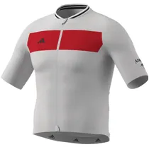 Py&ouml;r&auml;ilypaita Adidas Tempo 3-Stripes Legacy Cycling Jersey M White/Red