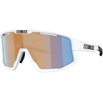 Cykelglasögon Bliz Fusion Small Matte White-Coral/Orange Mirror Blue