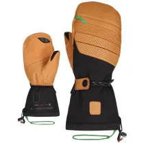 L&auml;mp&ouml;hanskat Lenz Heat Glove 9.0 Finger Cap Mittens Men Brown/Musta