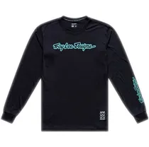 Cykeltr&ouml;ja Troy Lee Designs Skyline Ride Long Sleeve Tee Signature Black/Real Teal