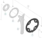 Drev Shimano Alivio FC-T4010 104 bcd 3 x 9 växlar 48T svart