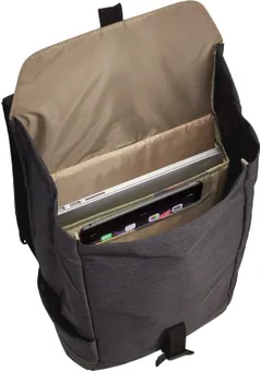 Skyddar en laptop (15-tums Macbook eller 14-tums dator) i en vadderad och upphöjd förvaringsficka
