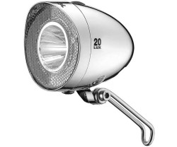 Framlampa XLC CL-F20 Retro 20 Lux StVZO Chrome Silver