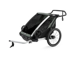 Pyöräkärry Thule Chariot Lite 2 (kahdelle lapselle) harmaa