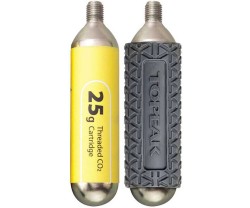 Kolsyrepatron Topeak gängad 25 gram 2-pack + 1 silikonskydd