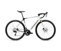 EL-Racer Orbea Gain M30 White Chic-Metallic Green Artichoke Gloss