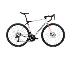 EL-Racer Orbea Gain M30i White Chic-Metallic Green Artichoke Gloss