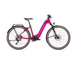 Elcykel Crosshybrid Rock Machine Crossride INT e500 Lady Touring Lila/Rosa
