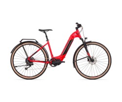 Elcykel Crosshybrid Rock Machine Crossride INT e400 Touring Röd/Svart