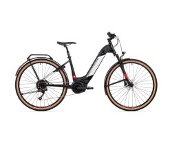 Elcykel Crosshybrid Rock Machine Crossride INT e400 B Touring Svart/Vit/Röd 