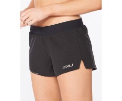 Naisten juoksuhousut 2XU Light Speed 3-Inch Shorts Womens Black/Black Reflective