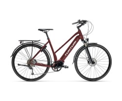 Elcykel hybrid Tunturi eLux Mid Maroon/White