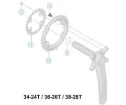 Drevbultset Shimano FC-M8000 M8 x 9 mm 4 St