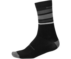 Strumpor Endura BaaBaa Merino Stripe Sock Black