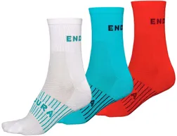 Sukat Endura Coolmax Race naisten sininen/punainen/valkoinen 3-pack one-size sukat