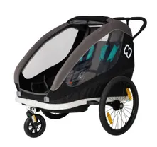 Cykelvagn Hamax Traveller 2 barn svart/gr&aring;