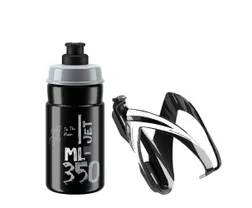 Flaskställskit Elite CEO Black Glossy +Bottle Jet 350ml Black Log Grey