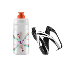 Flaskställskit Elite CEO Black Glossy +Bottle Jet 350ml Clear Log Orange