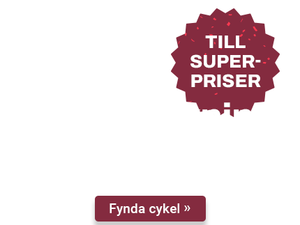 Text: Fynda cykel till superpris